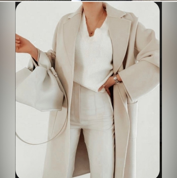 Zara * high waisted cream pants bloggers favorite - Picture 6 of 16